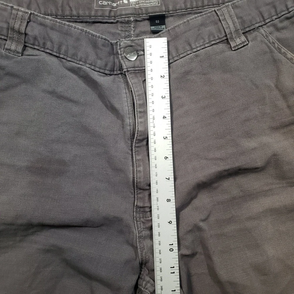 Carhartt Canvas Work Shorts Mens 40 Gray Rugged Flex Relaxed Fit BS2514-M